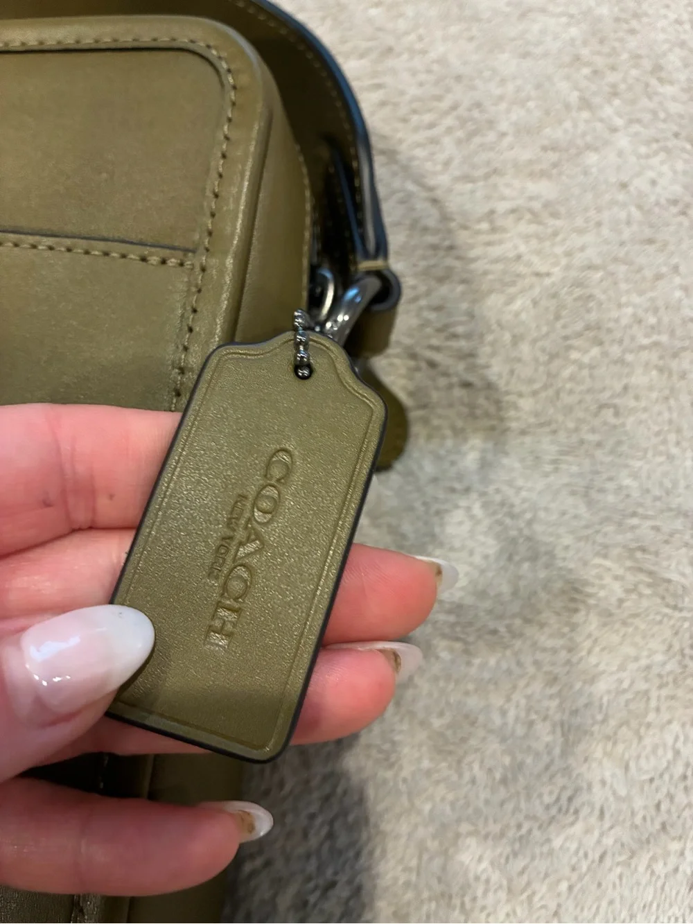 COACH Olive Green Leather Crossbody Bag
